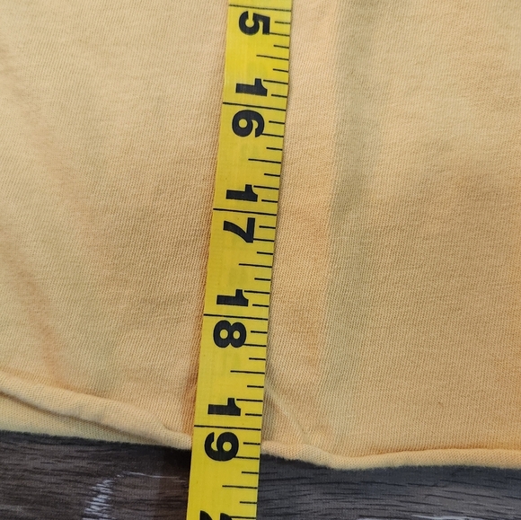 Bandit Butter Yellow Hippie Crop Shirt with Heart Design Size Large - Picture 5 of 7